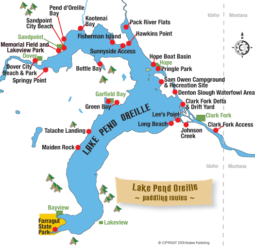 Lake Pend Oreille Fishing Map Lake Pend Oreille Idaho Boat Tours And Paddle Routes - Sandpoint Online  Recreation Guide